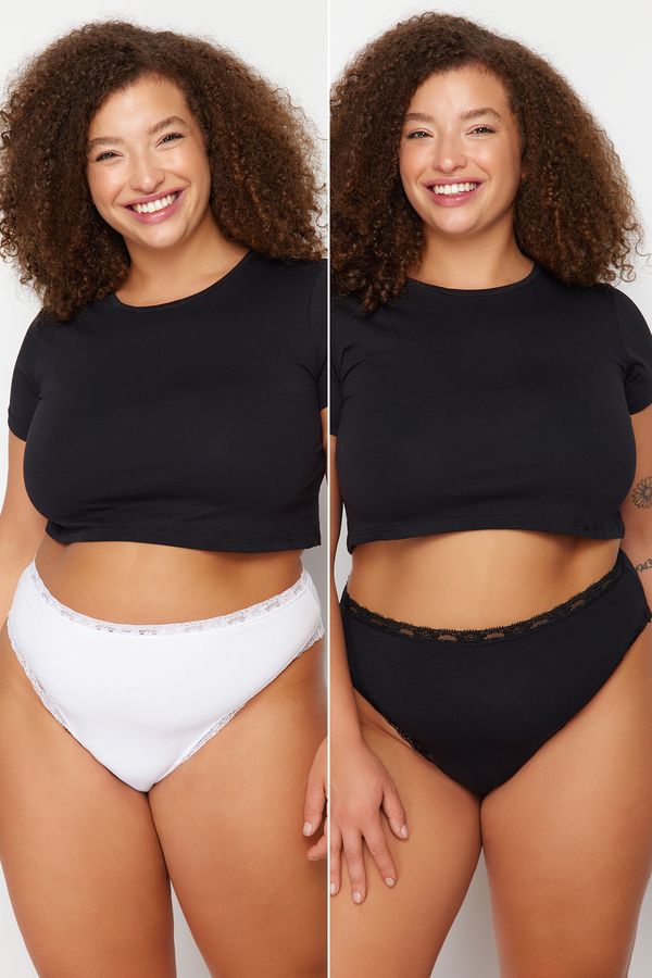 Trendyol Trendyol Curve Black - White 2 Pack Cotton Panties