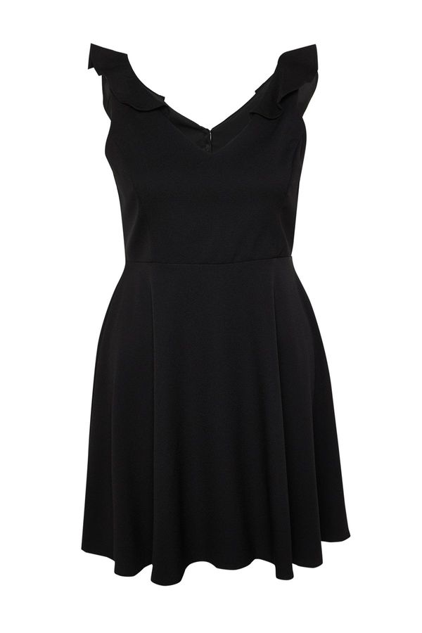 Trendyol Trendyol Curve Black Woven Mini Dress with Back Detail