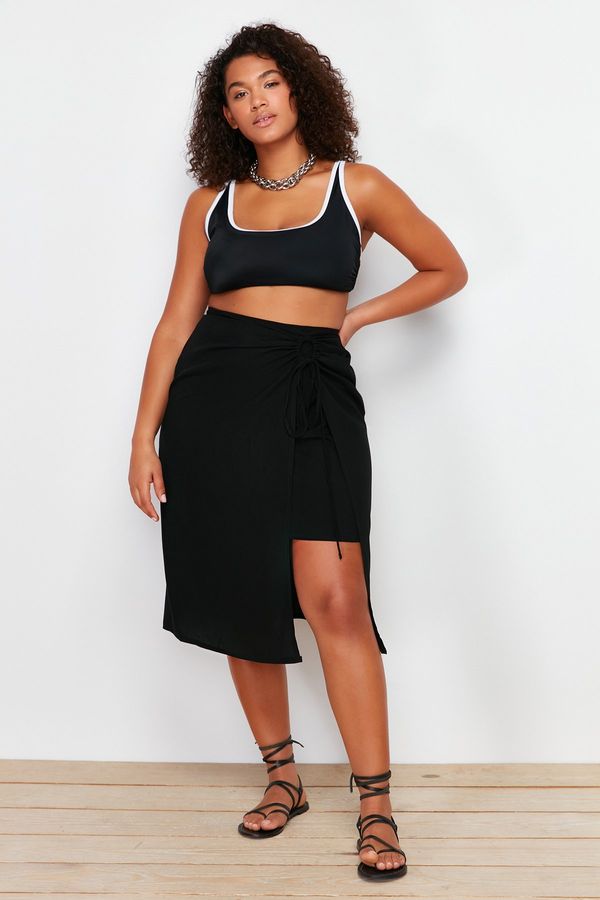 Trendyol Trendyol Curve Black Woven Pareo With Shorts
