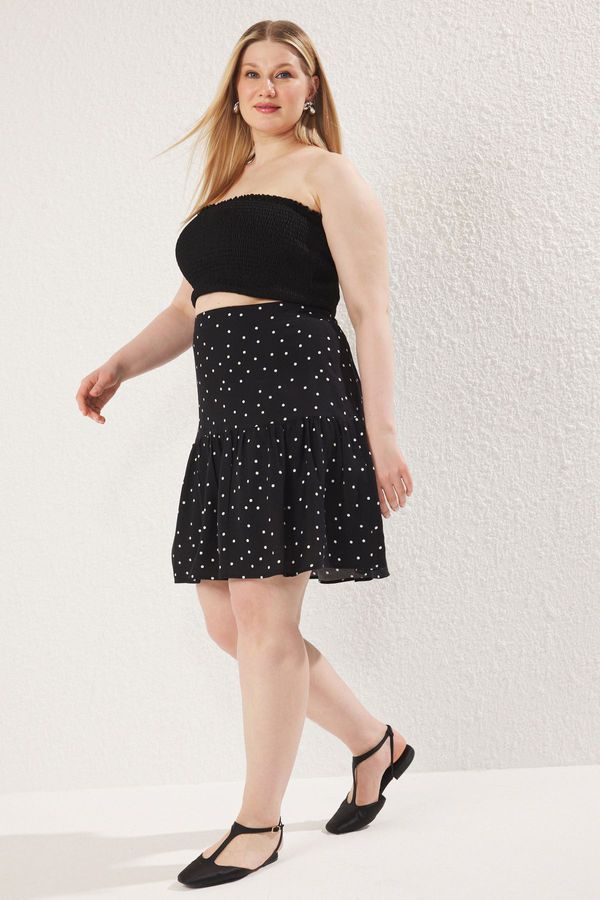 Trendyol Trendyol Curve Black Woven Plus Size Skirt