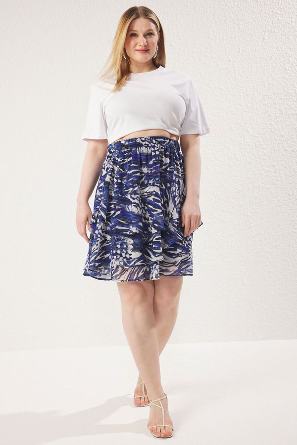Trendyol Trendyol Curve Blue Woven Plus Size Skirt