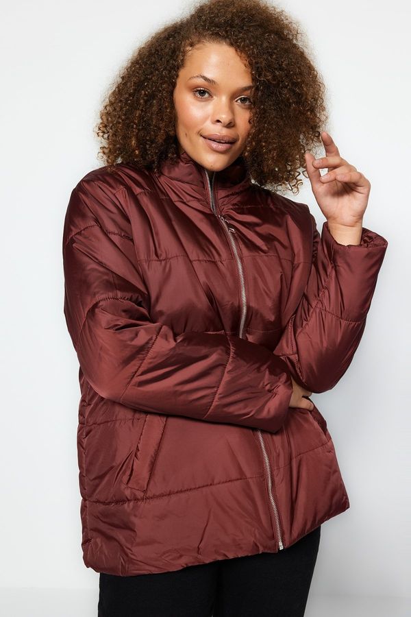 Trendyol Trendyol Curve Claret Red Inflatable Zippered Coat