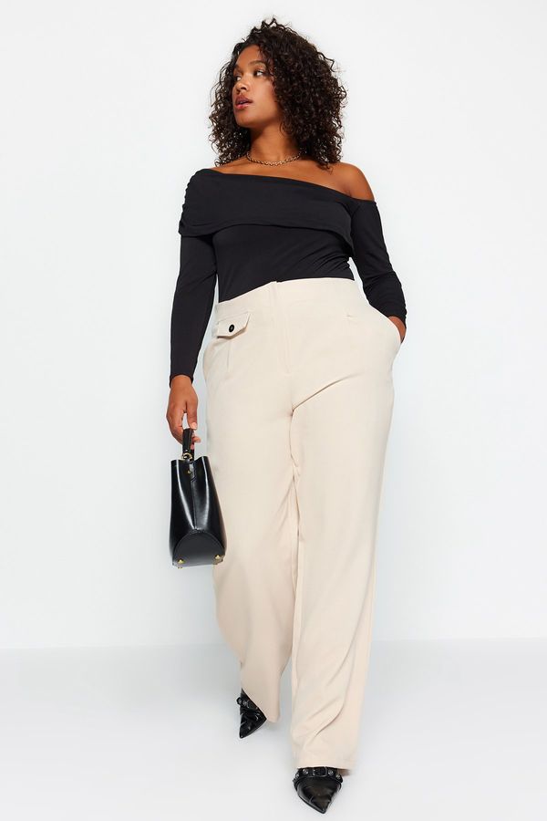 Trendyol Trendyol Curve Cream Pocket Detailed Woven Trousers