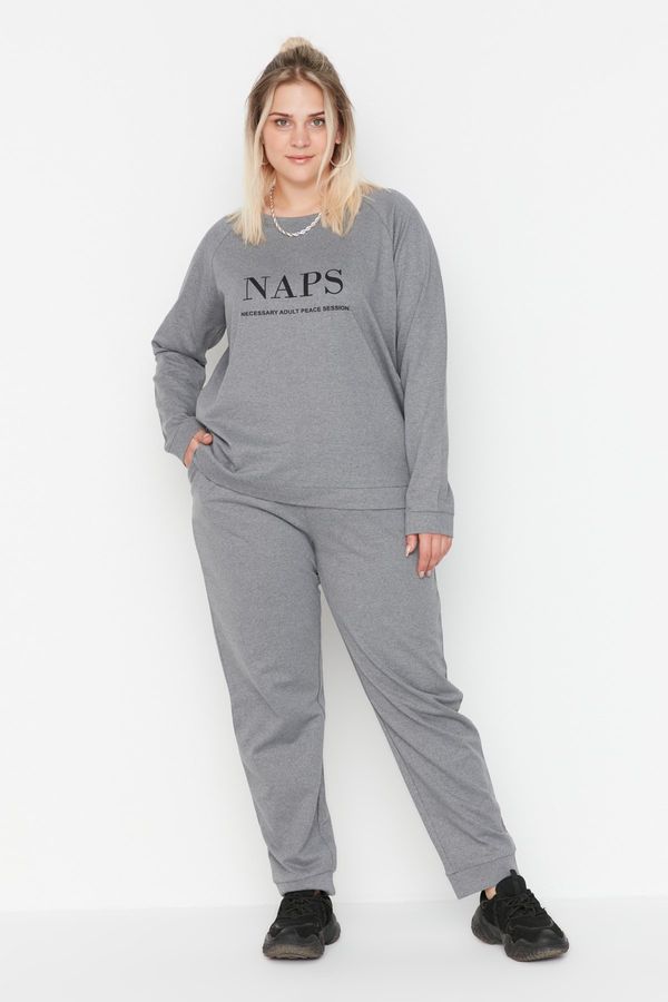 Trendyol Trendyol Curve Gray Knitted Pajamas Set