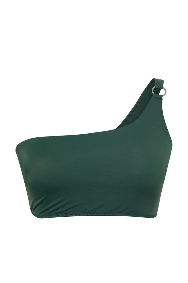 Trendyol Trendyol Curve Green One Shoulder Plus Size Bikini Top
