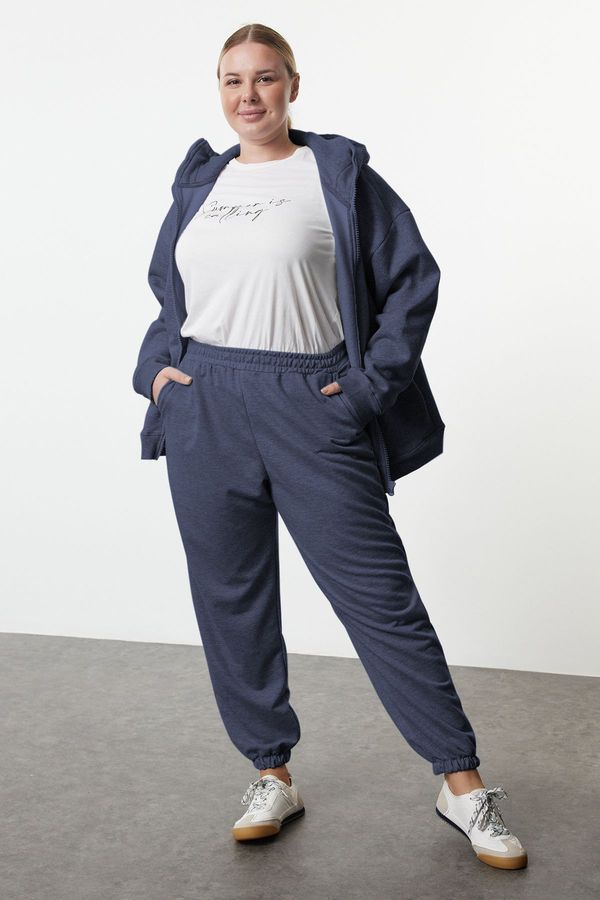 Trendyol Trendyol Curve Indigo Elastic Leg Jogger Plus Size Sweatpants