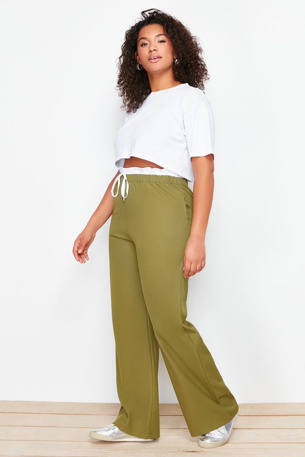 Trendyol Trendyol Curve Khaki Wideleg Woven Trousers