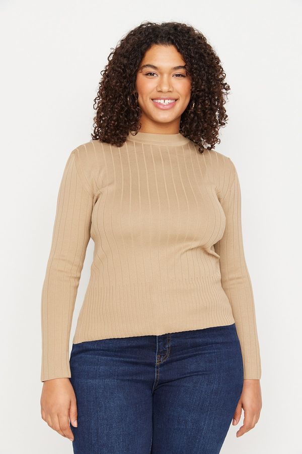 Trendyol Trendyol Curve Mink Crew Neck Knitwear Blouse