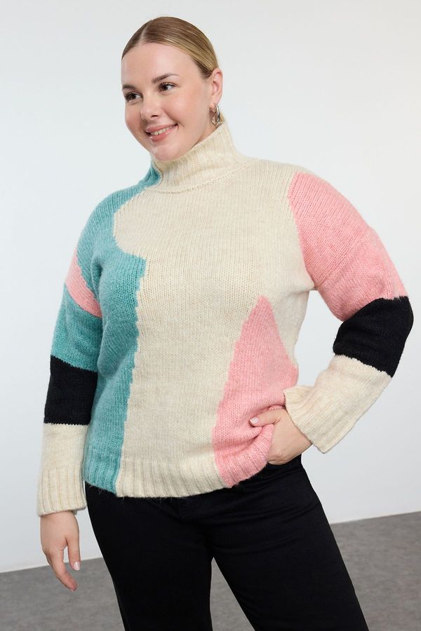 Trendyol Trendyol Curve Multicolored Color Block Knit Sweater