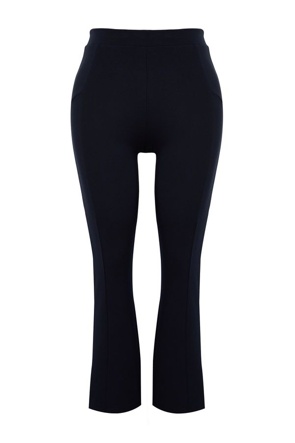 Trendyol Trendyol Curve Navy Blue Stitch Detail Knitted Trousers