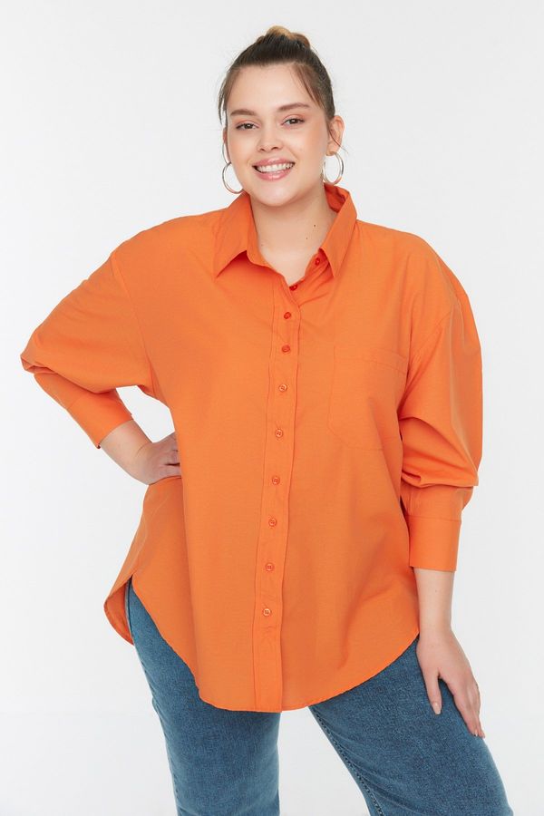 Trendyol Trendyol Curve Orange Woven Shirt