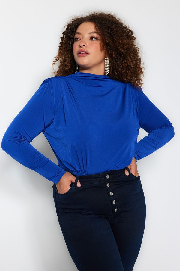 Trendyol Trendyol Curve Sax With Padded Knitted Knitted Blouse