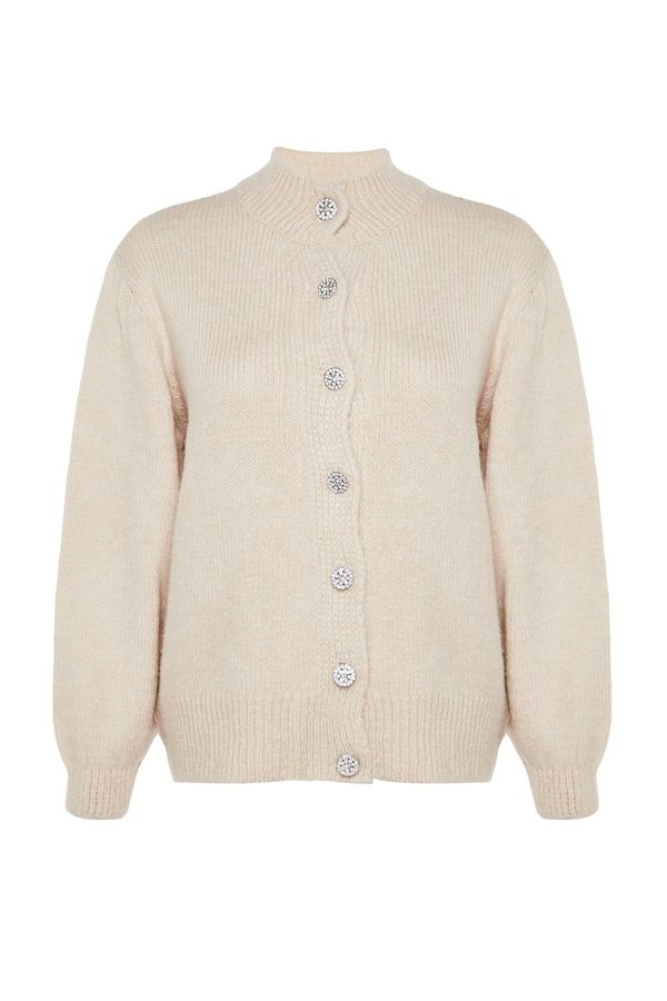 Trendyol Trendyol Curve Stone Button Closure Cardigan