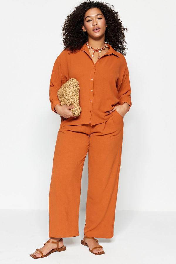 Trendyol Trendyol Curve Tile Shirt Pants 2-Piece Woven Suit