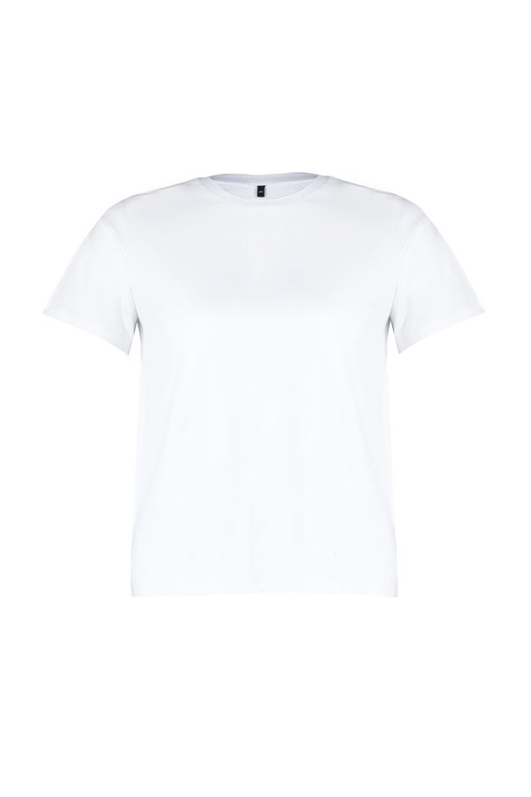 Trendyol Trendyol Curve White 100% Cotton Premium Crew Neck Knitted T-Shirt