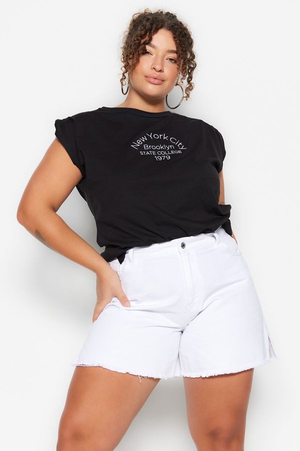 Trendyol Trendyol Curve White High Waist Wide Cut Shorts & Bermuda