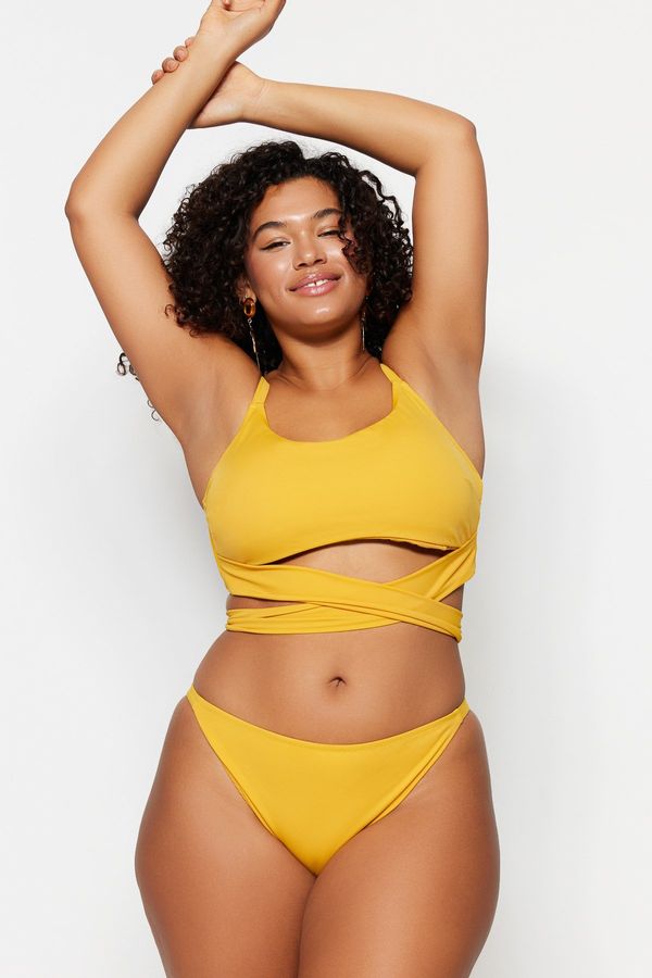 Trendyol Trendyol Curve Yellow Low Waist Bikini Bottoms