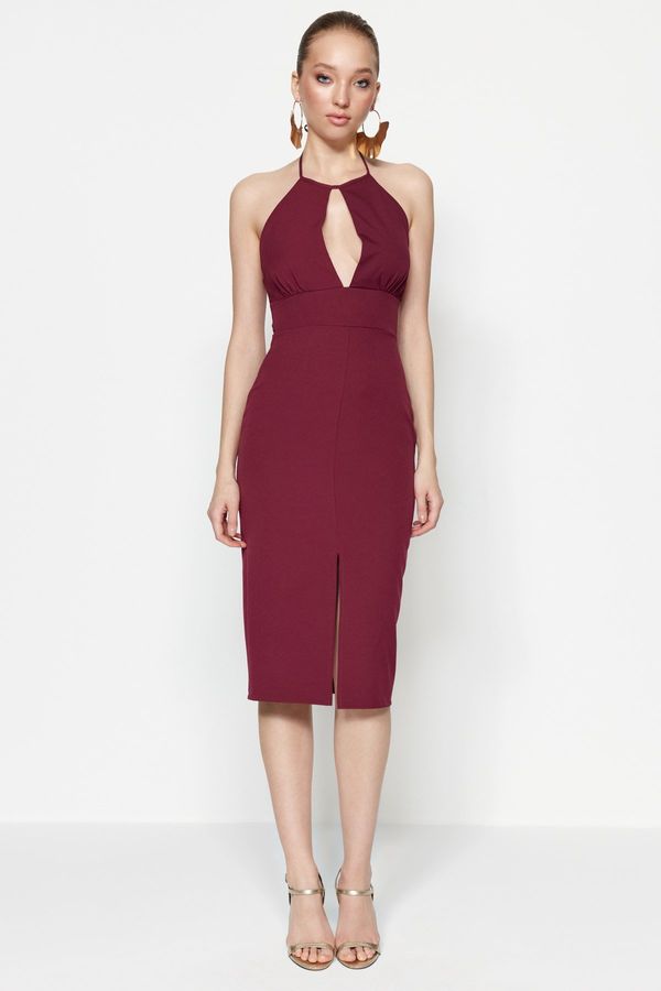 Trendyol Trendyol Damson Woven Piping Evening Dress