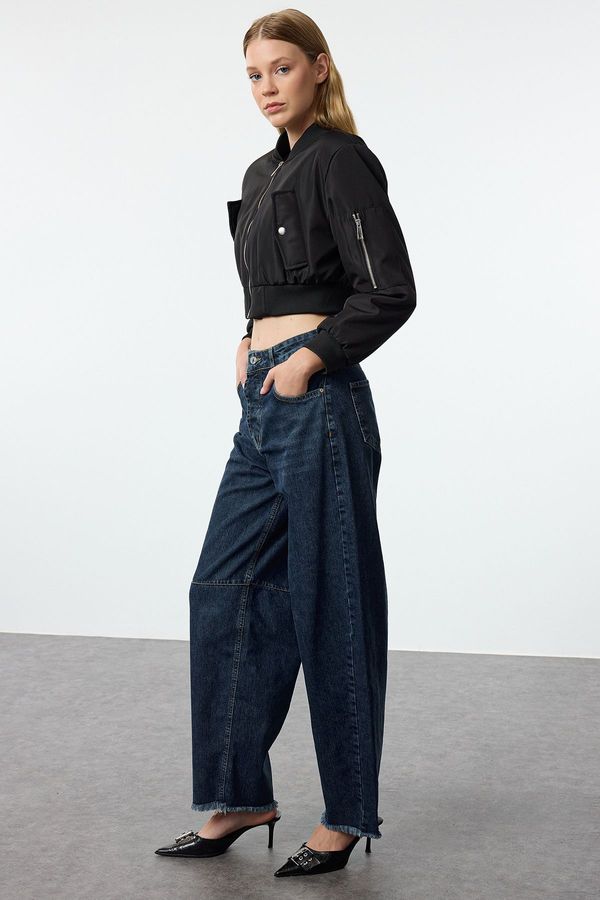 Trendyol Trendyol Dark Blue High Waist Barrel Baggy Jeans