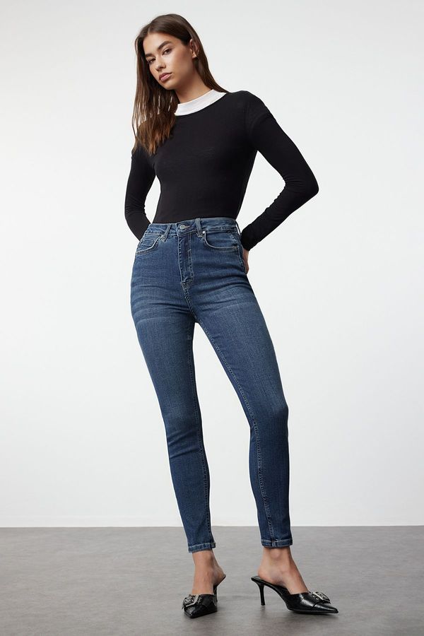 Trendyol Trendyol Dark Blue High Waist Jeans