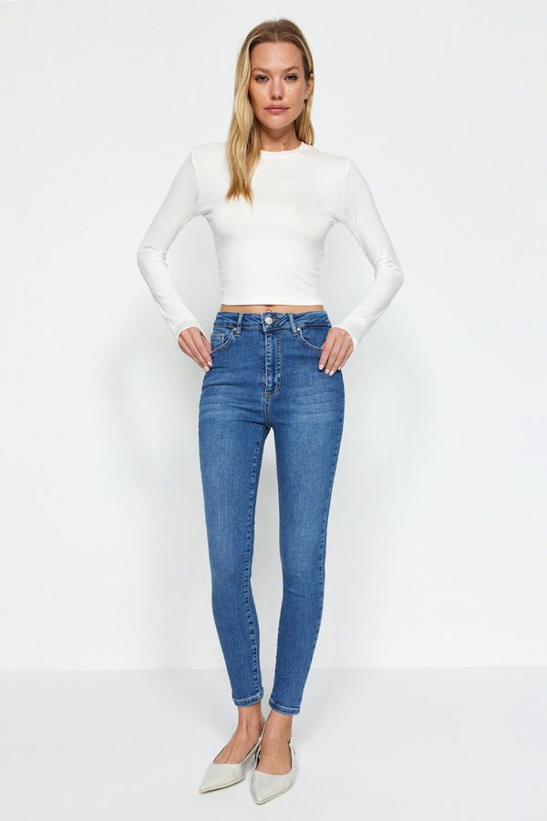 Trendyol Trendyol Dark Blue One-Size High Waist Skinny Jeans