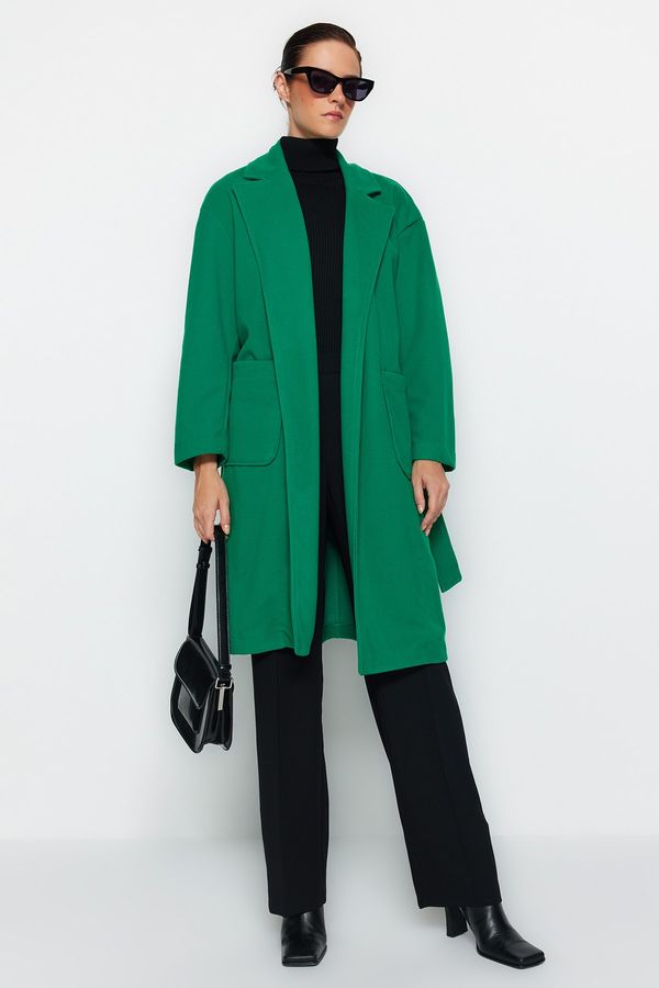 Trendyol Trendyol Dark Green Regular Belted Coat