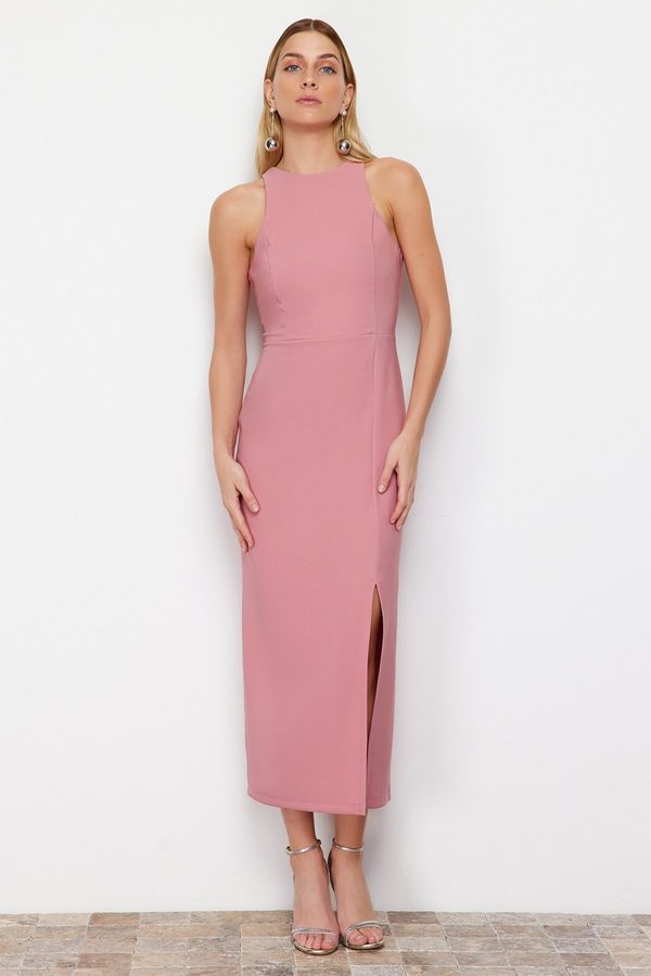 Trendyol Trendyol Dried Rose A-line Barbell Collar Woven Maxi Dress