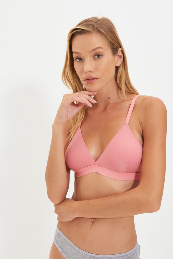 Trendyol Trendyol Dried Rose Polyamide Triangle Capless Bralette Bra