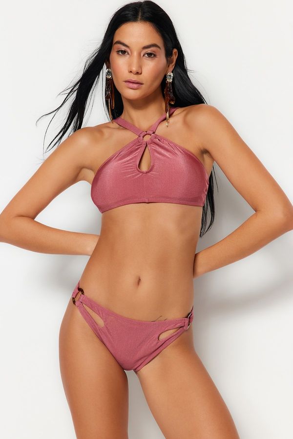 Trendyol Trendyol Dusty Rose Accessory Detailed Bikini Bottom