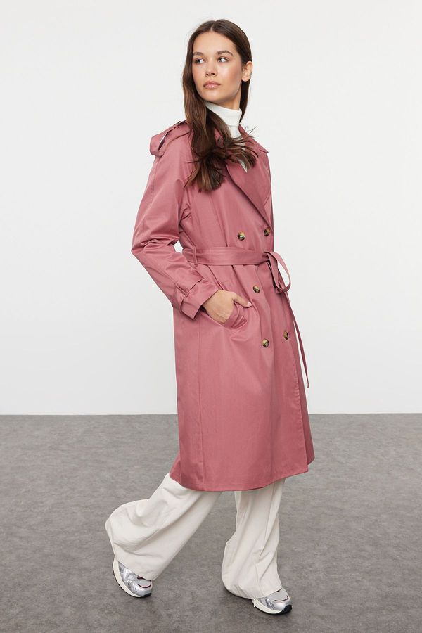 Trendyol Trendyol Dusty Rose Regular Belted Trench Coat