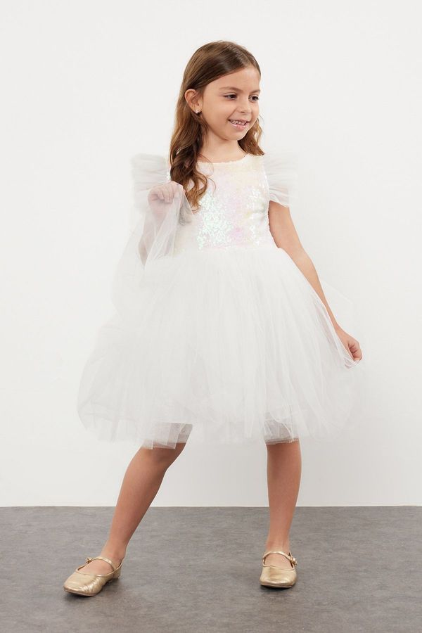 Trendyol Trendyol Ecru Girls Birthday/Party/Wedding Tutu Dress