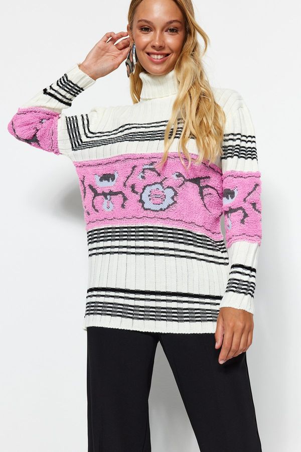 Trendyol Trendyol Ecru Self Patterned Knitwear Sweater