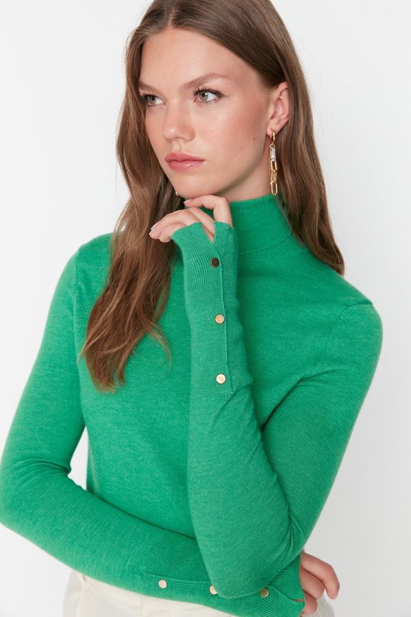 Trendyol Trendyol Emerald Crop Premium Yarn / Special Yarn Basic Knitwear Sweater