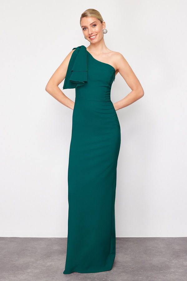Trendyol Trendyol Emerald Green A-Line Woven Long Evening Dress