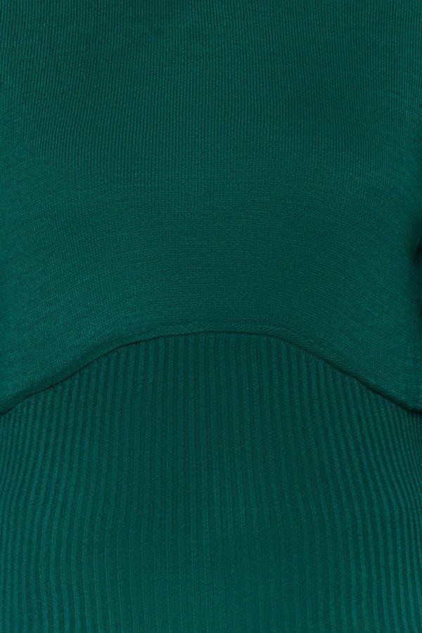 Trendyol Trendyol Emerald Green Corset Look Knitwear Sweater