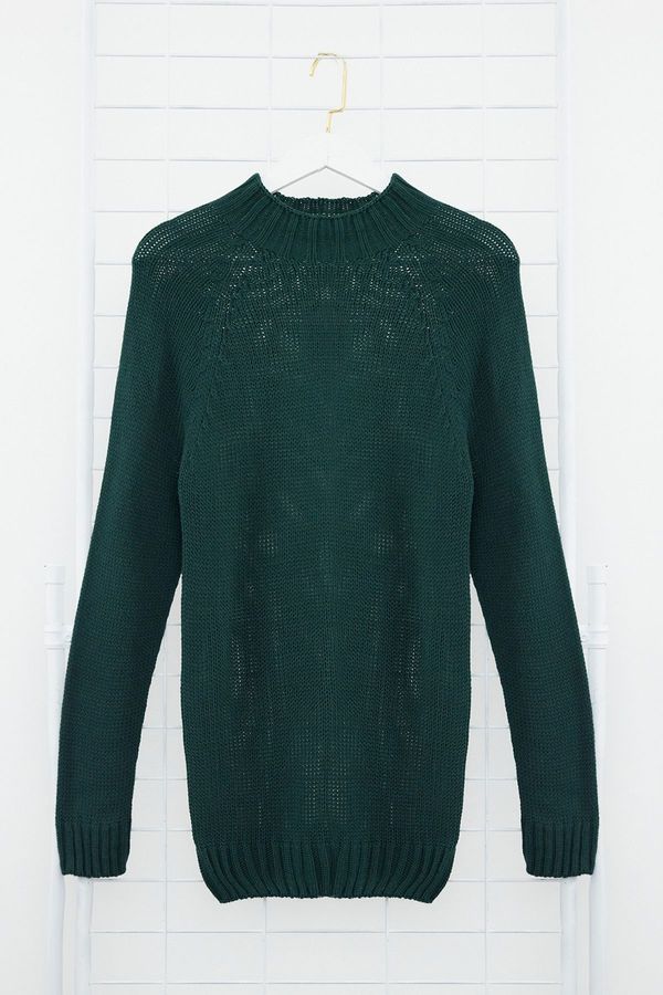 Trendyol Trendyol Emerald Green Men&#39;s Slim Fit Turtleneck Half Turtleneck Raglan Sleeve Seamless Basic Knitwear Sweater