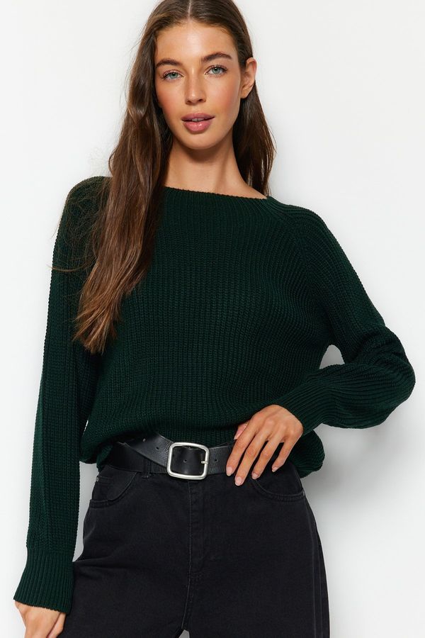 Trendyol Trendyol Emerald Green Raglan Sleeve Knitwear Sweater