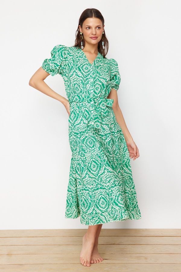 Trendyol Trendyol Ethnic Patterned Midi Woven Beach Dress