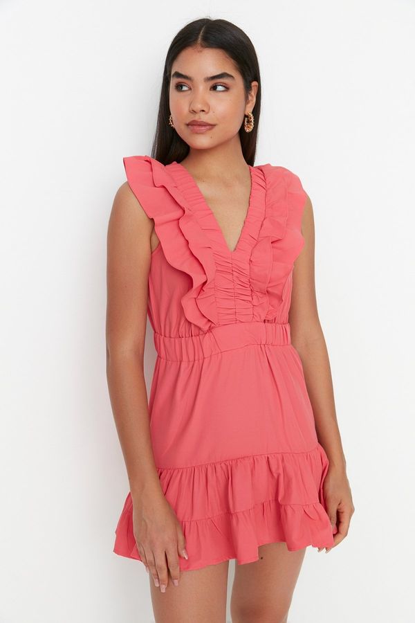 Trendyol Trendyol Fuchsia Petite Ruffle Detail Woven Dress