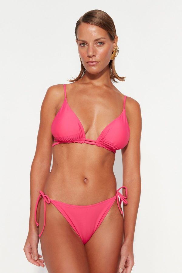 Trendyol Trendyol Fuchsia Triangle Tunnel Bikini Top