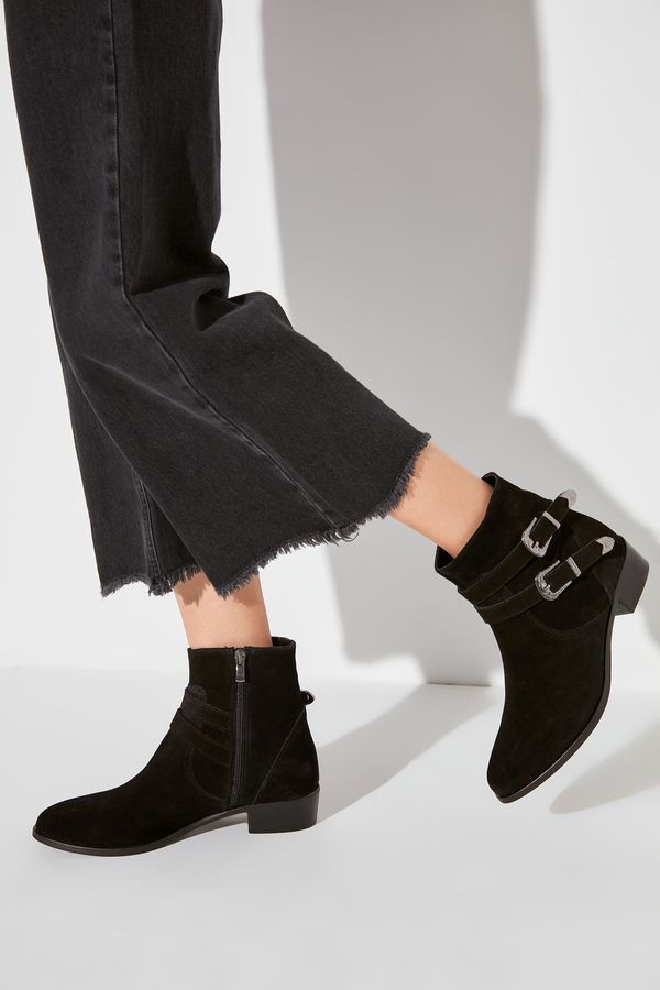Trendyol Trendyol Genuine Leather Black Suede Women's Boots & Bootie
