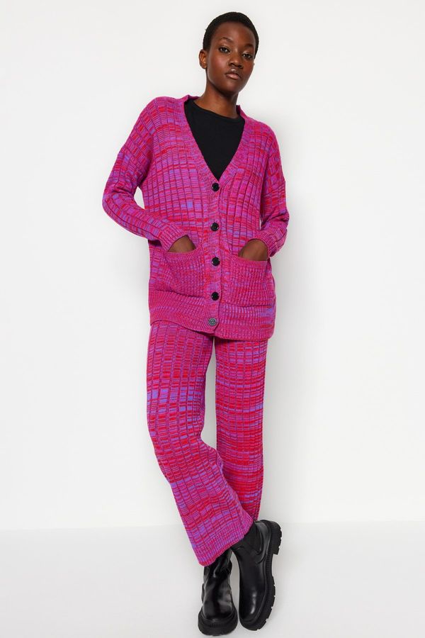 Trendyol Trendyol Gradient Knitwear Bottom-Top Suit with Purple Pants