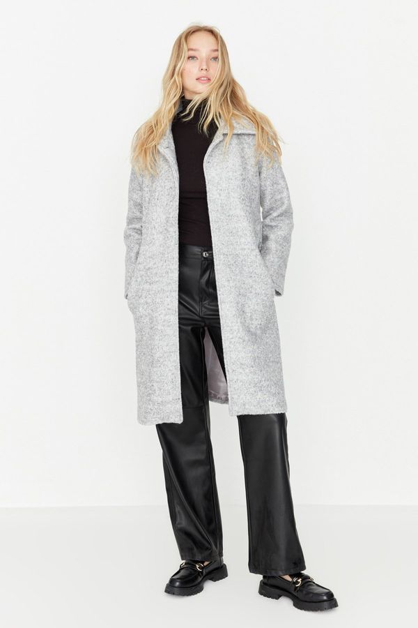 Trendyol Trendyol Gray Belted Cachet Coat