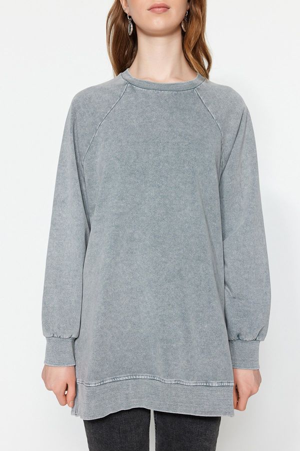 Trendyol Trendyol Gray Knitted Wash Sweatshirt