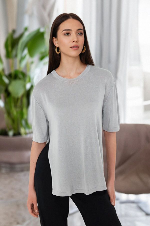 Trendyol Trendyol Gray Short Sleeve Knitwear Sweater