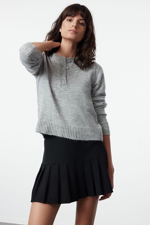 Trendyol Trendyol Gray Soft Textured Basic Knitwear Sweater