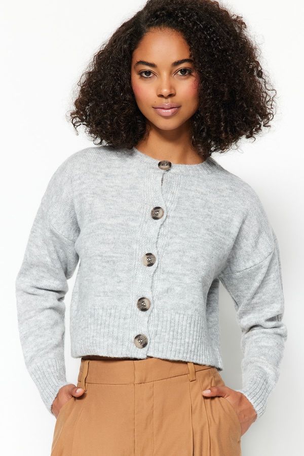 Trendyol Trendyol Gray Soft Textured Gradient Knitwear Cardigan