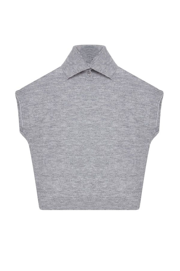 Trendyol Trendyol Gray Turtleneck with Soft Textured Button Detail