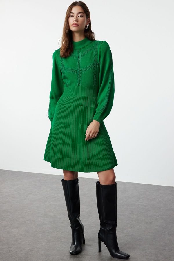 Trendyol Trendyol Green Mini Knitwear Lace Dress