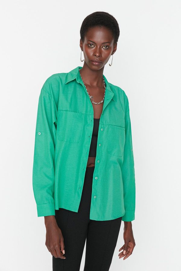 Trendyol Trendyol Green Shirt with Two Pockets